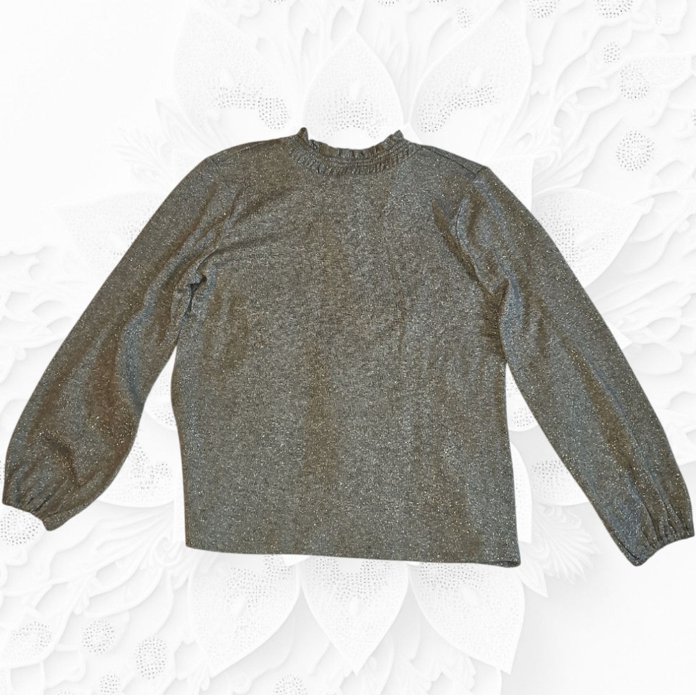 Talbots Metallic Gray Mockneck‎ Sweater